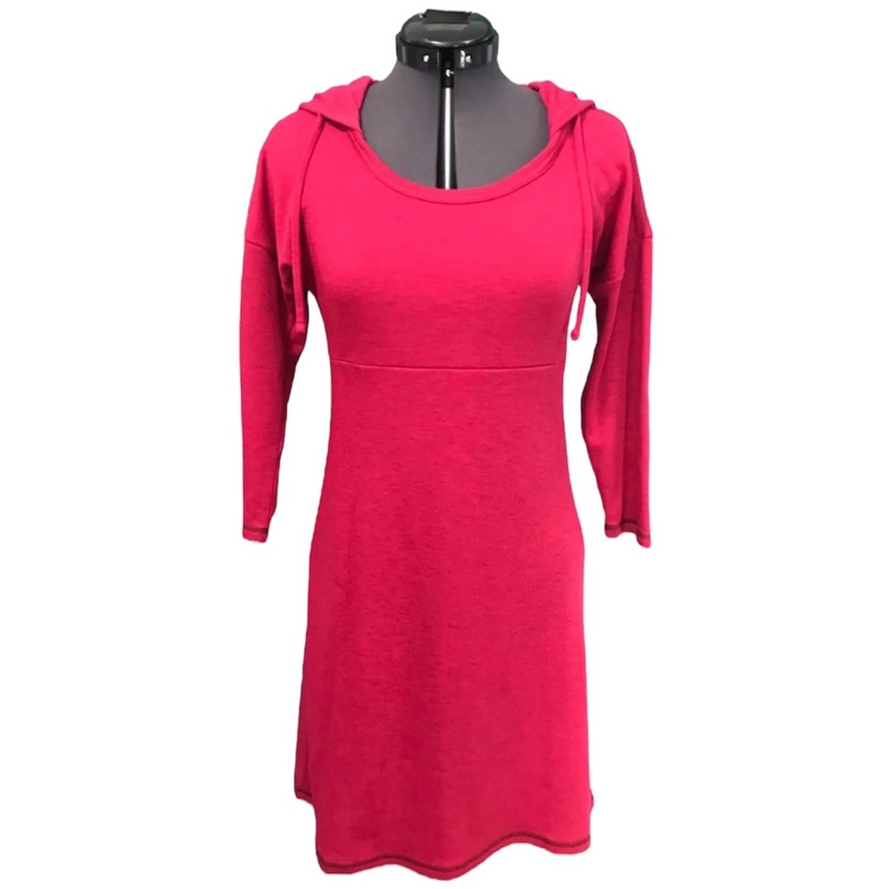 The NORTH FACE Elmira Merino Wool Hooded Sweater Dress Hoodie Pink Shirt XS 0 2